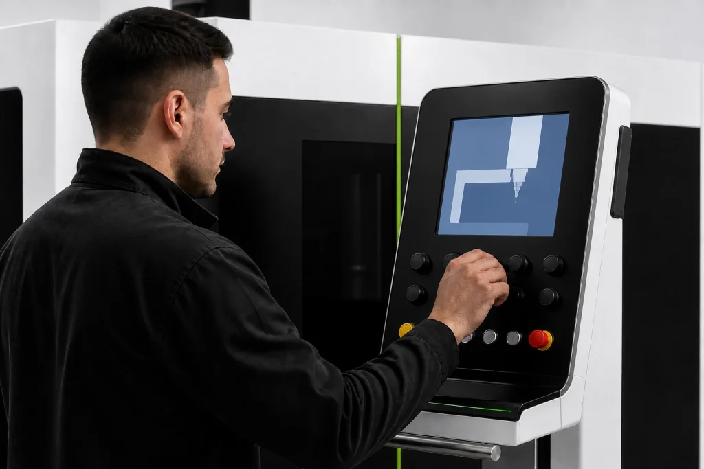 Operator using the machine control system
