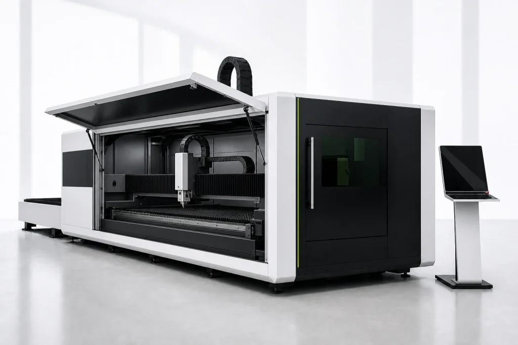 Fiber laser cutting machine structure