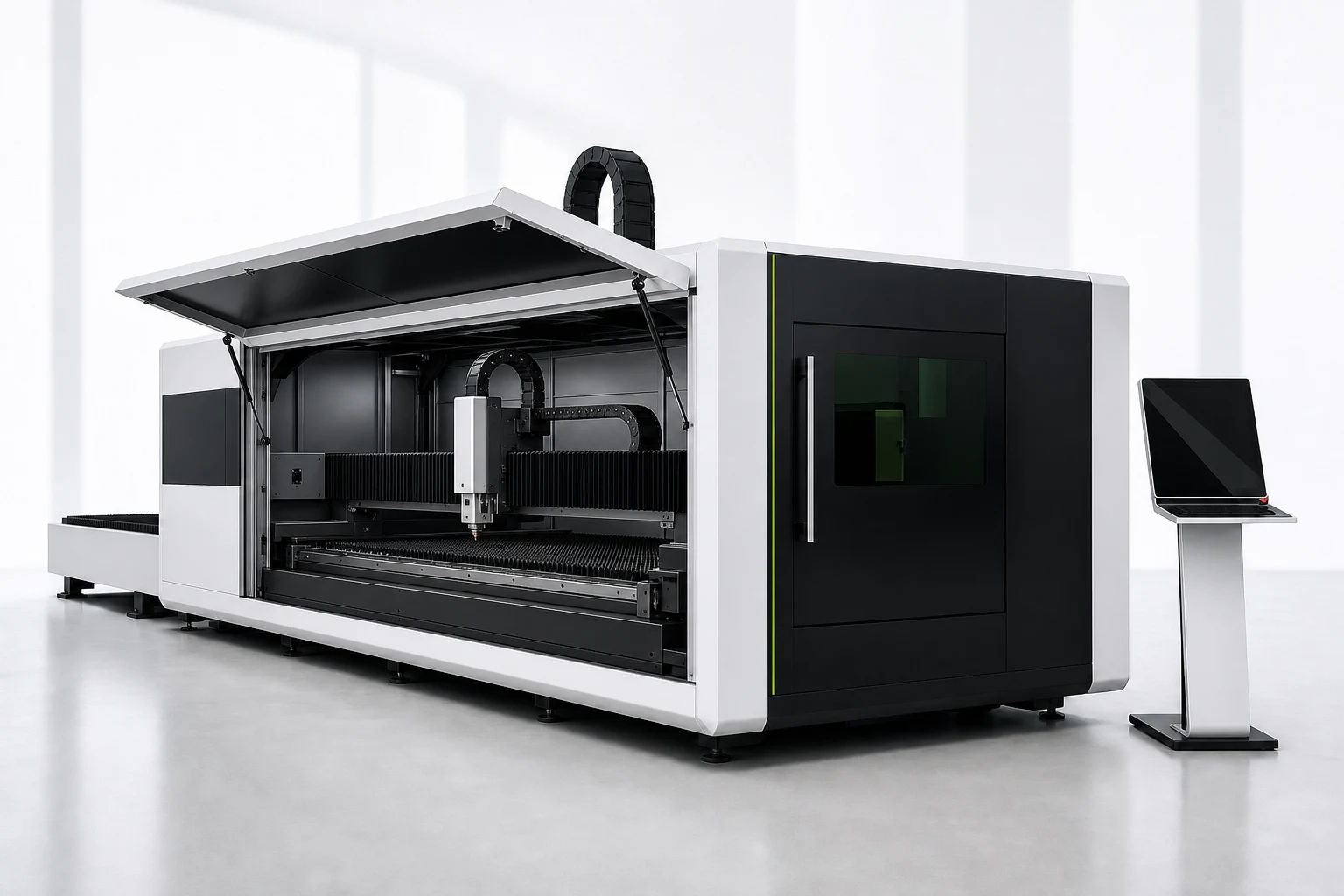 Fiber laser cutting machine structure
